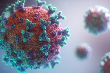 close-up image of the virus