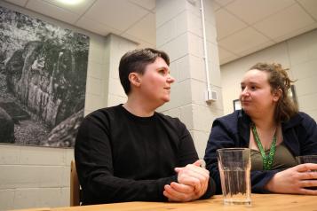 two women having a conversation