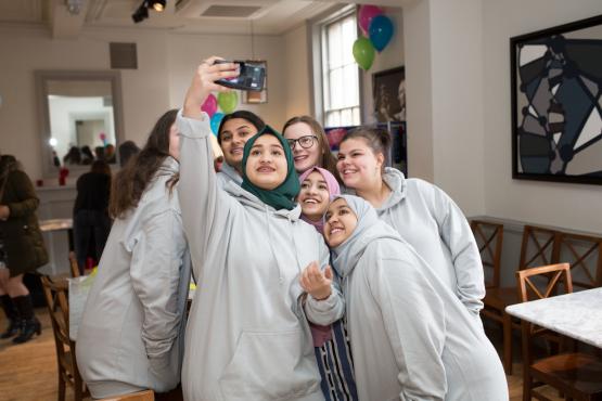 Group of young volunteers having a selfie