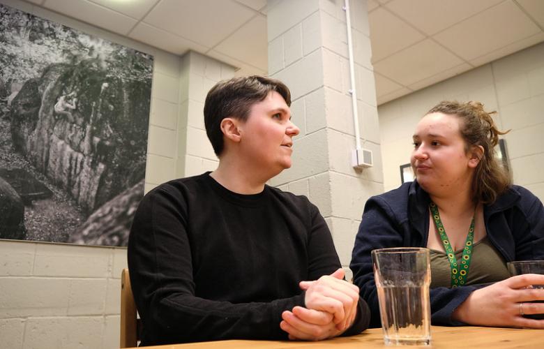 two women having a conversation